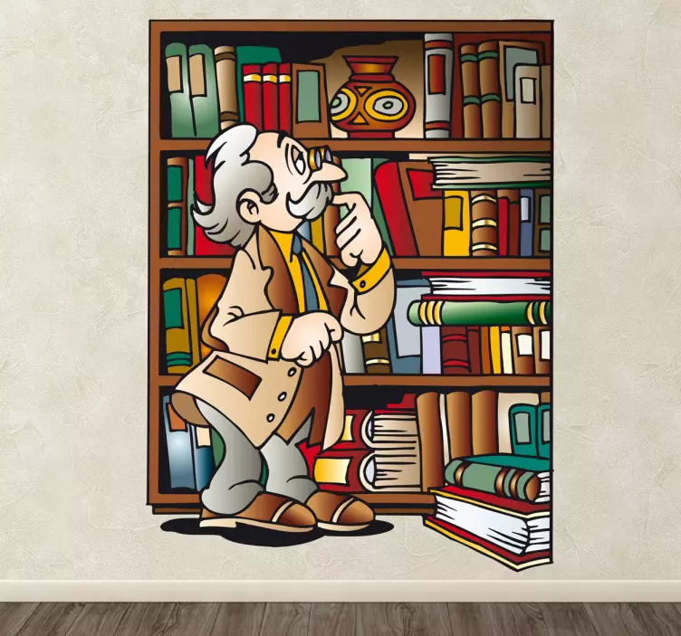 爷爷图书馆的儿童贴图 - TenStickers