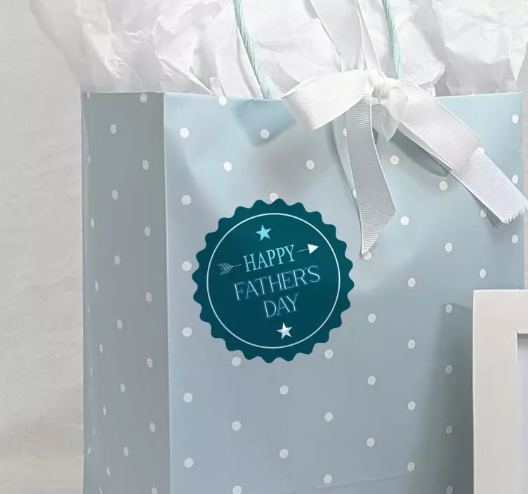 父亲节快乐标签乙烯基贴纸 - TenStickers