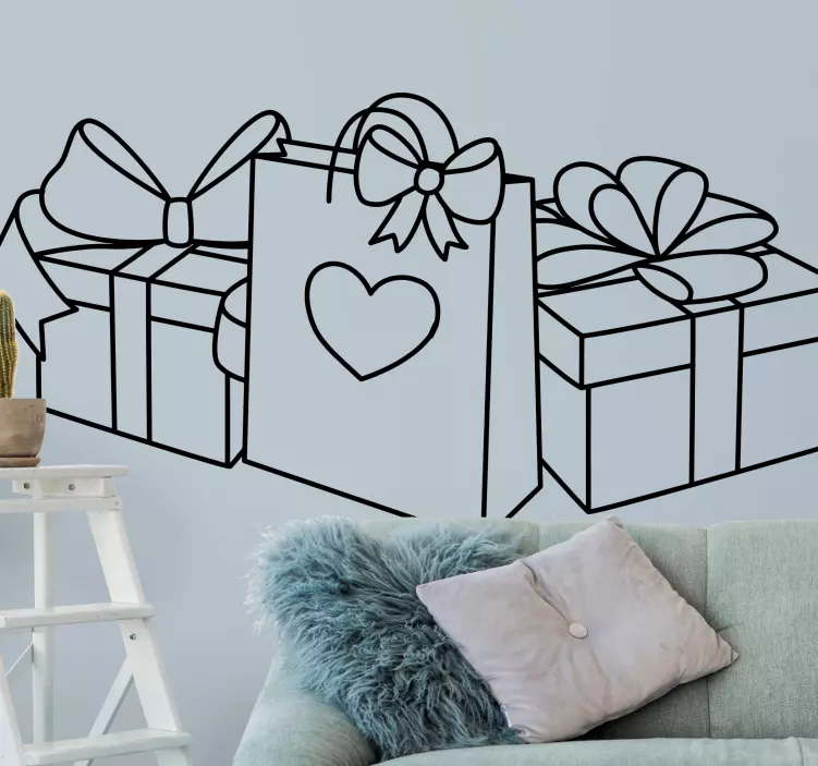 节日贴纸礼品袋布置 - TenStickers