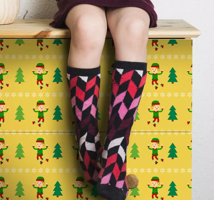 节日贴纸 快乐的精灵图案 - TenStickers