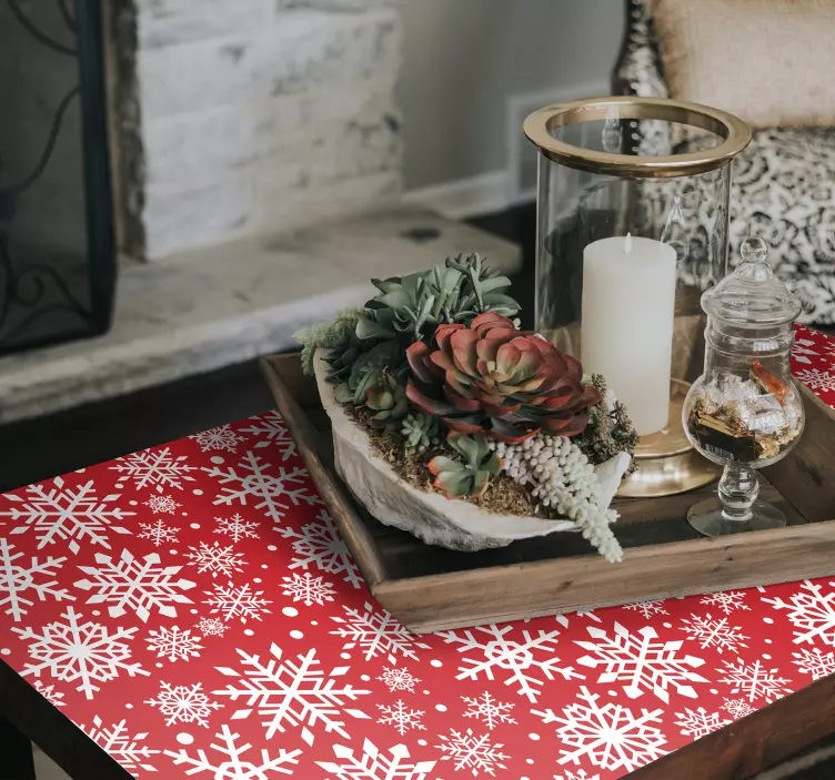 节日贴纸 红色雪花图案 - TenStickers