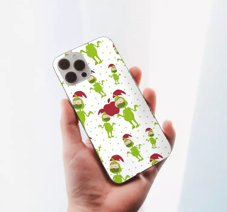 苹果手机贴纸 快乐的绿色角色 - TenStickers