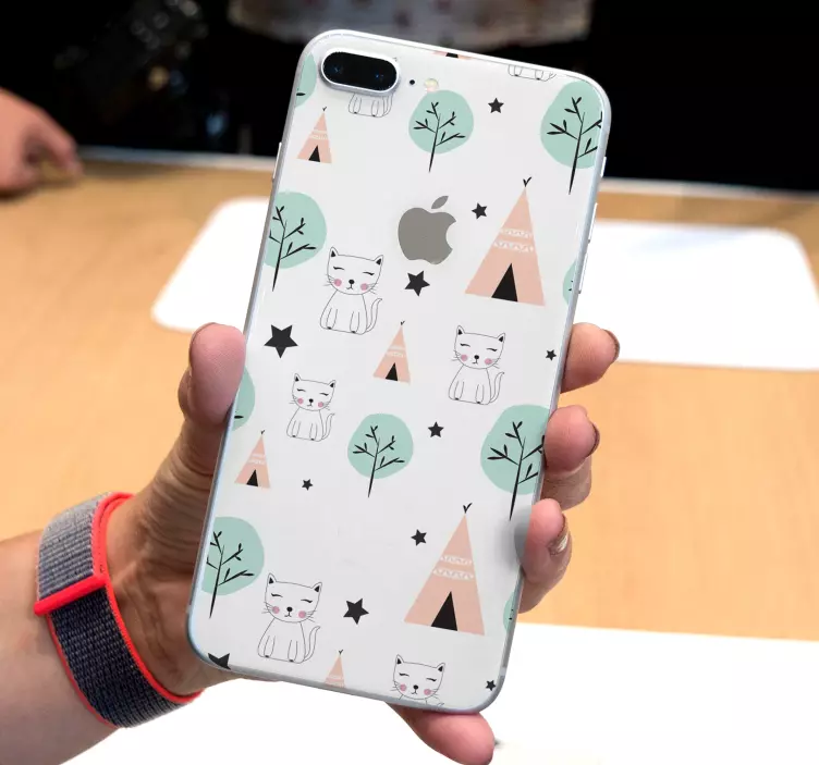 苹果手机贴纸 可爱的小猫图案 - TenStickers