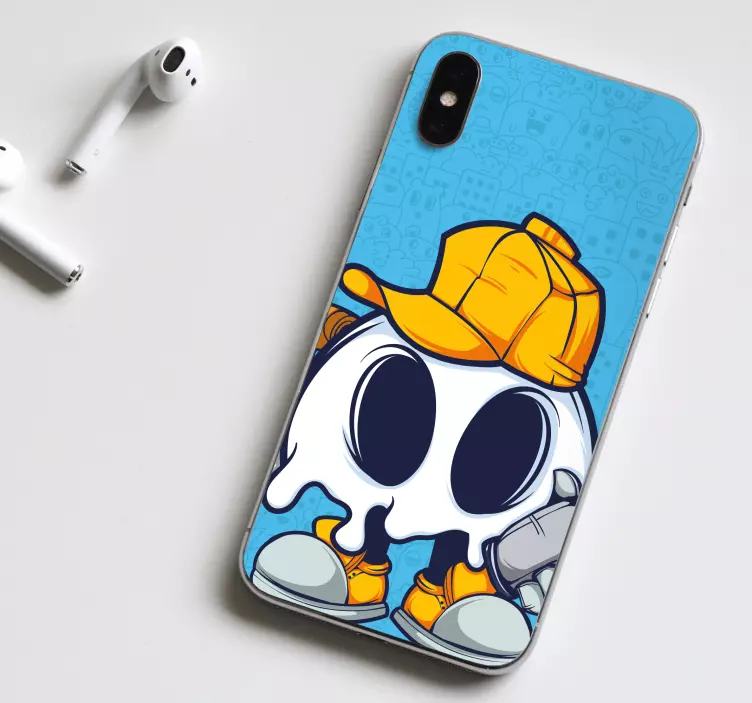 苹果手机贴纸 带帽子的幽灵角色 - TenStickers