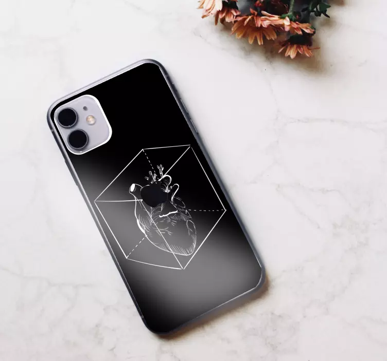 苹果手机贴纸 盒子里装着一颗心 - TenStickers