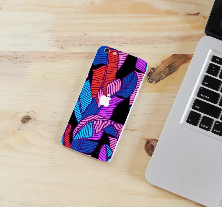 苹果手机贴纸生动的叶子图案 - TenStickers