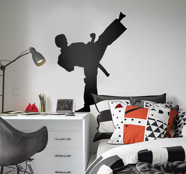 空手道剪影贴纸 - TenStickers