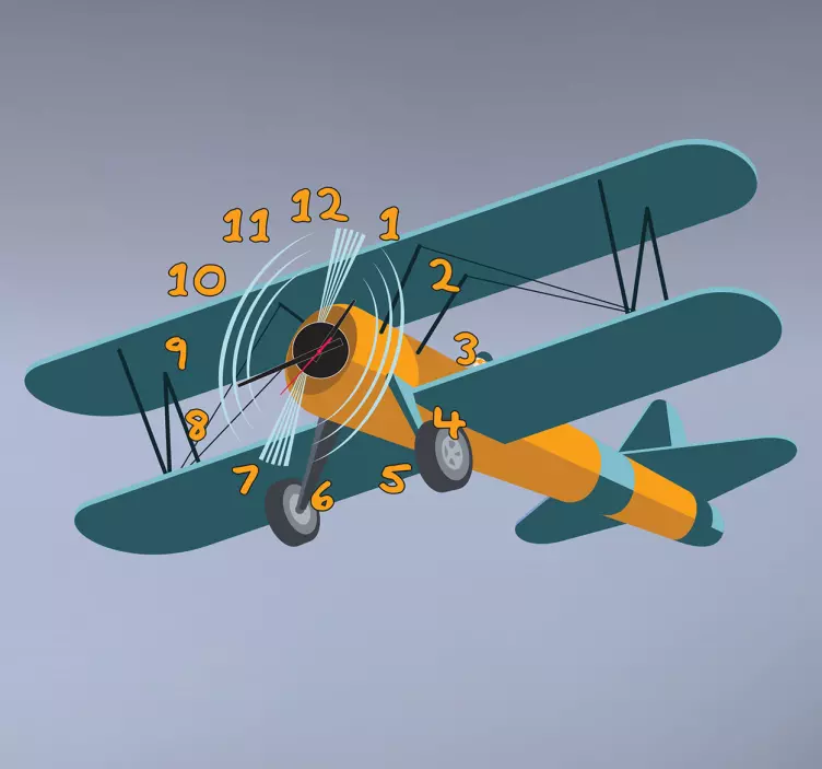 儿童飞机挂钟贴纸 - TenStickers