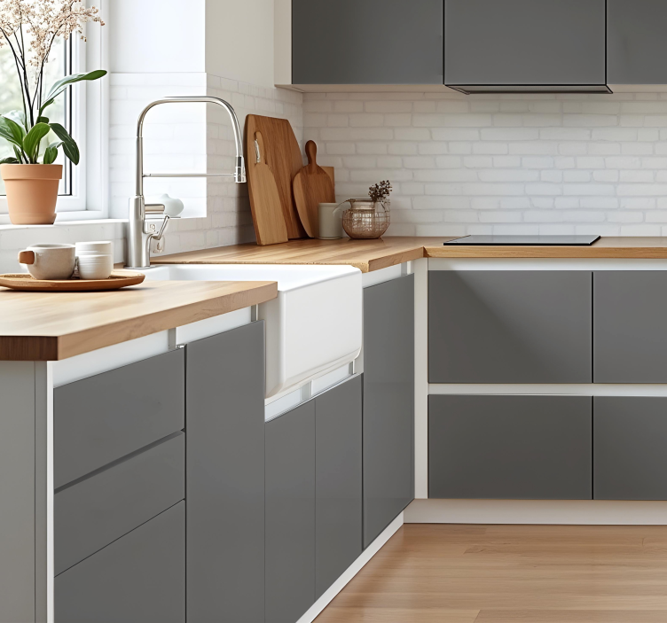 贴纸 厨房墙贴 哑光灰色调 - TenStickers