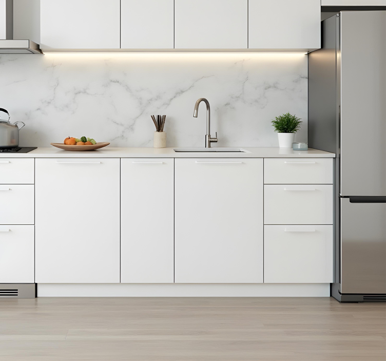 贴纸 厨房墙贴 纯白色设计 - TenStickers