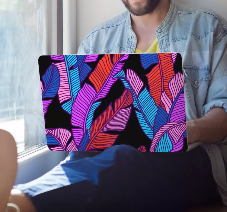 笔记本电脑皮肤 彩色叶子图案 - TenStickers