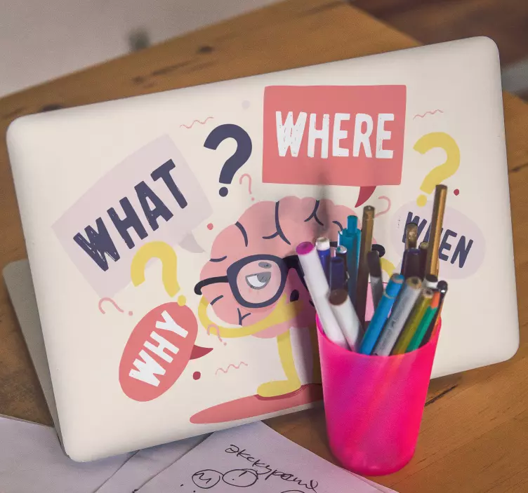 笔记本电脑皮肤好奇大脑角色 - TenStickers