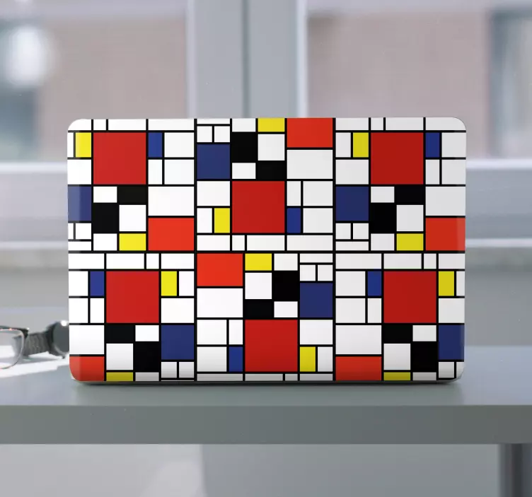 笔记本电脑皮肤采用鲜艳几何图案 - TenStickers