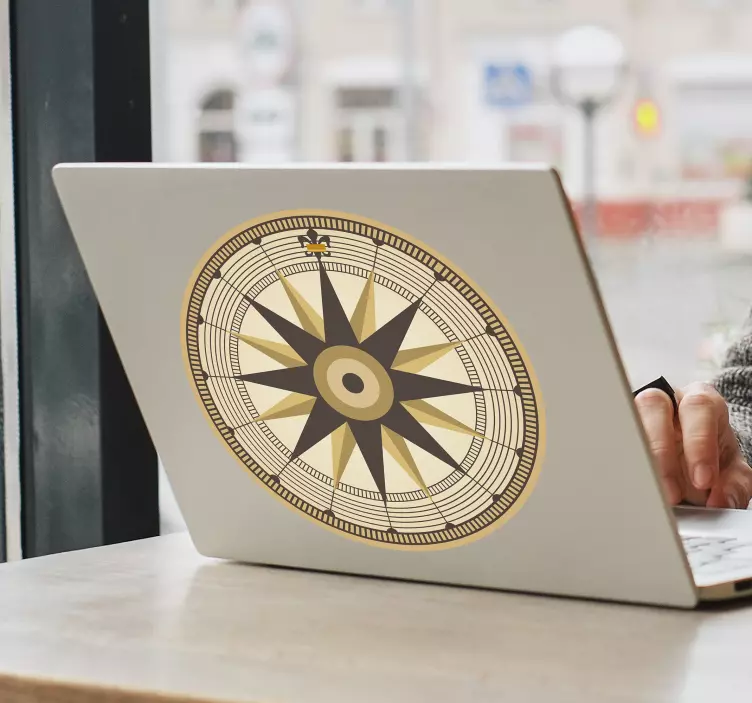 笔记本电脑贴纸罗盘玫瑰符号 - TenStickers