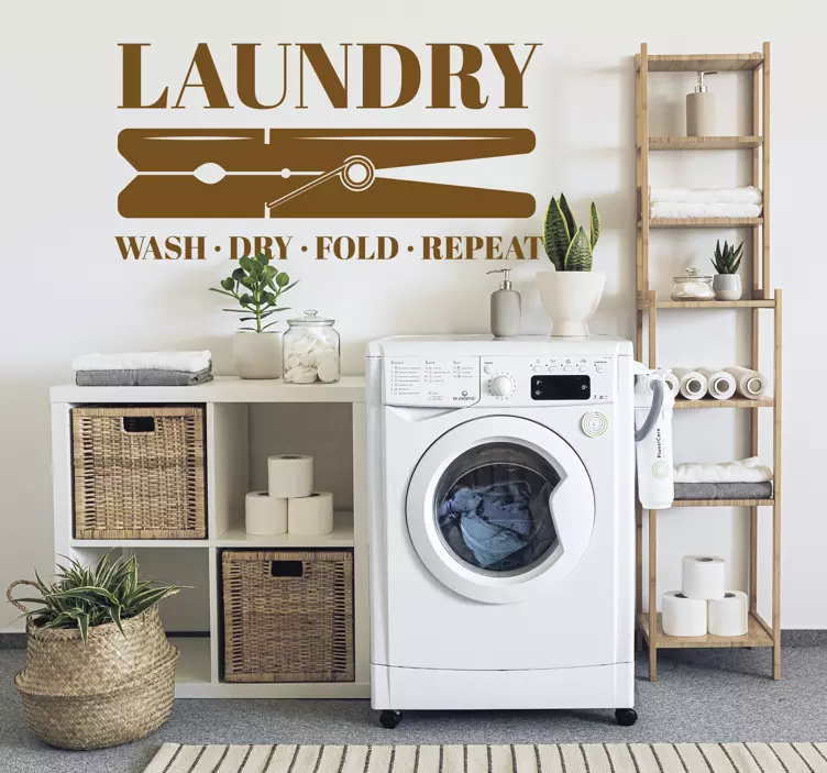 洗衣挂衣夹报价墙贴纸 - TenStickers