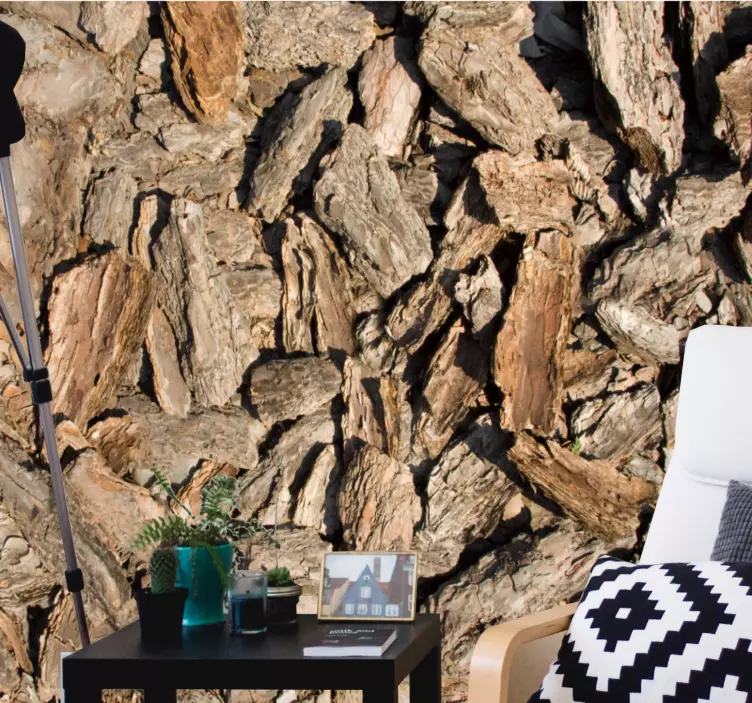 贴纸 客厅墙贴 纹理树皮背景 - TenStickers