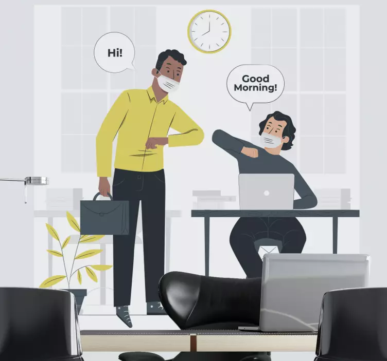 贴纸让办公室早晨问候更加温馨 - TenStickers