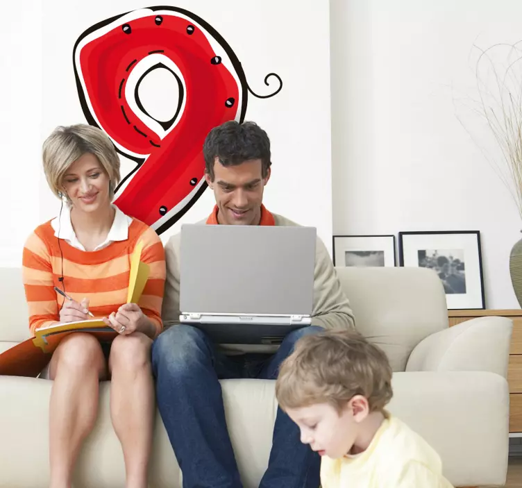 贴纸趣味数字九 - TenStickers