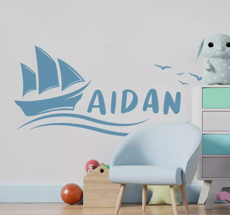 贴纸 可定制名称的帆船 - TenStickers