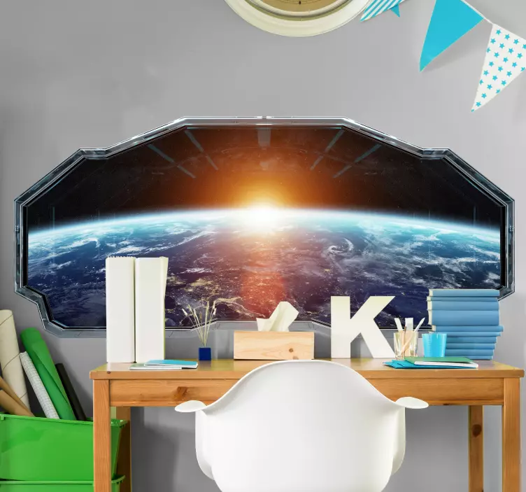 贴纸 太空景观窗口 - TenStickers