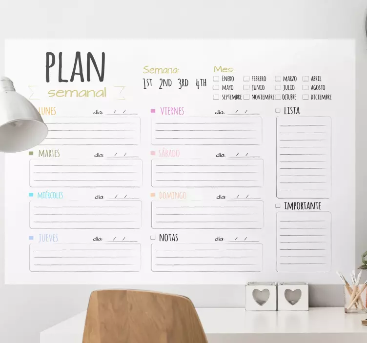 贴纸周计划表 - TenStickers