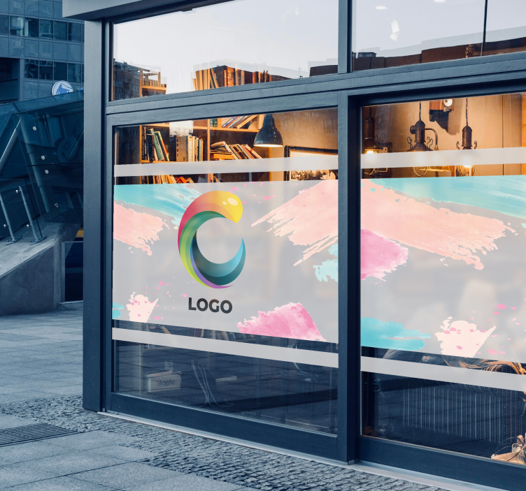 贴纸 店前标志 铸造在半透明的徽标 - TenStickers