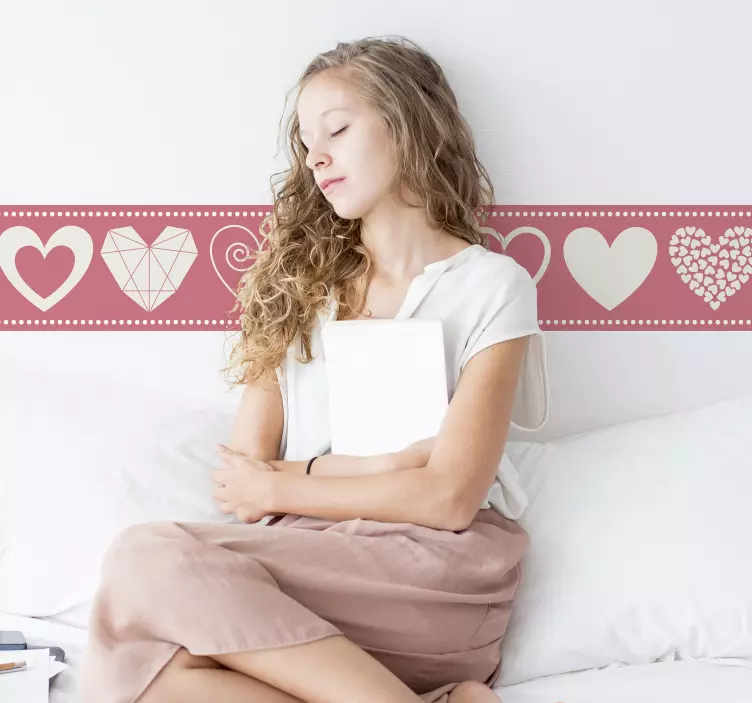 爱心边框贴纸 - TenStickers