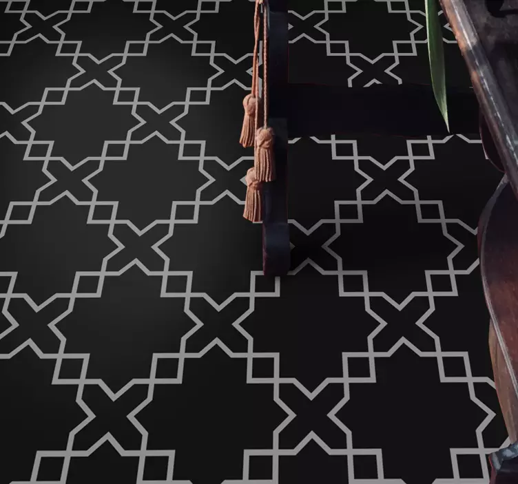 摩洛哥风格灰色白色地板贴纸贴花 - TenStickers