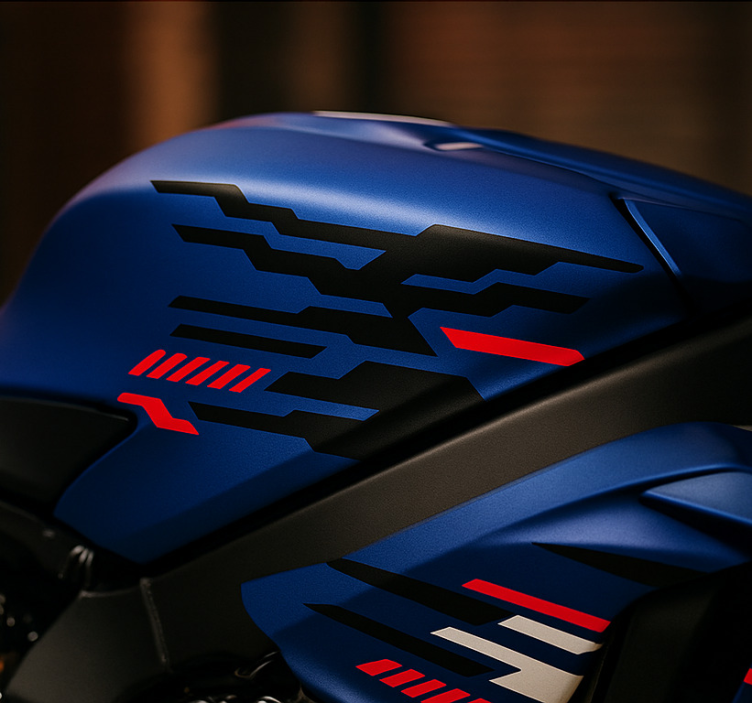 贴纸 摩托车贴纸 黑红色未来派设计 - TenStickers