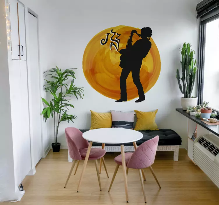 贴纸 萨克斯演奏者剪影 - TenStickers