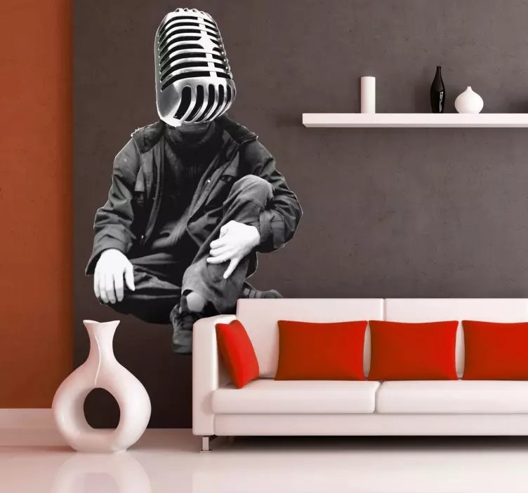 音乐墙贴纸装饰人声麦克风 - TenStickers