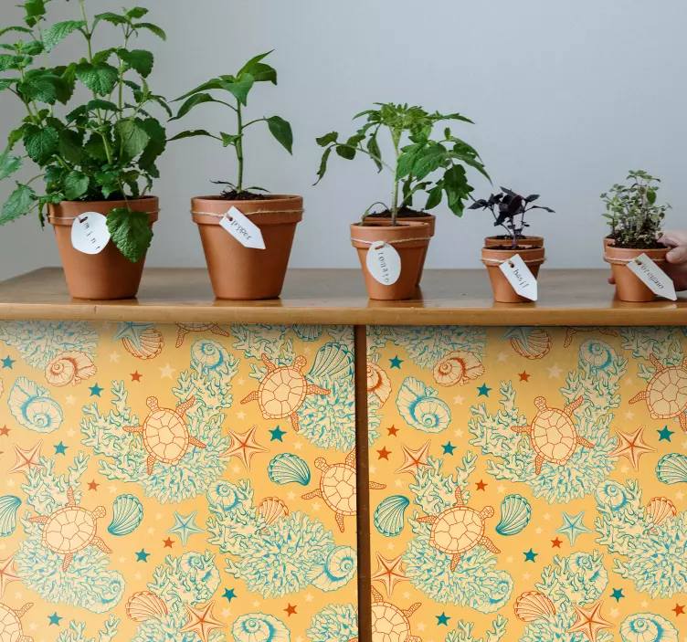 自然贴纸：珊瑚与海洋生物 - TenStickers