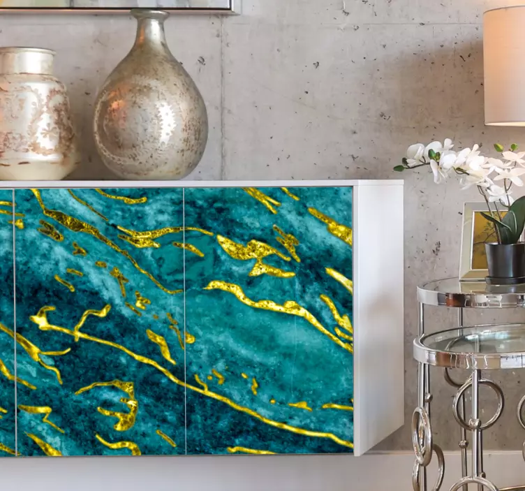 墙面贴纸优雅水蓝纹理 - TenStickers