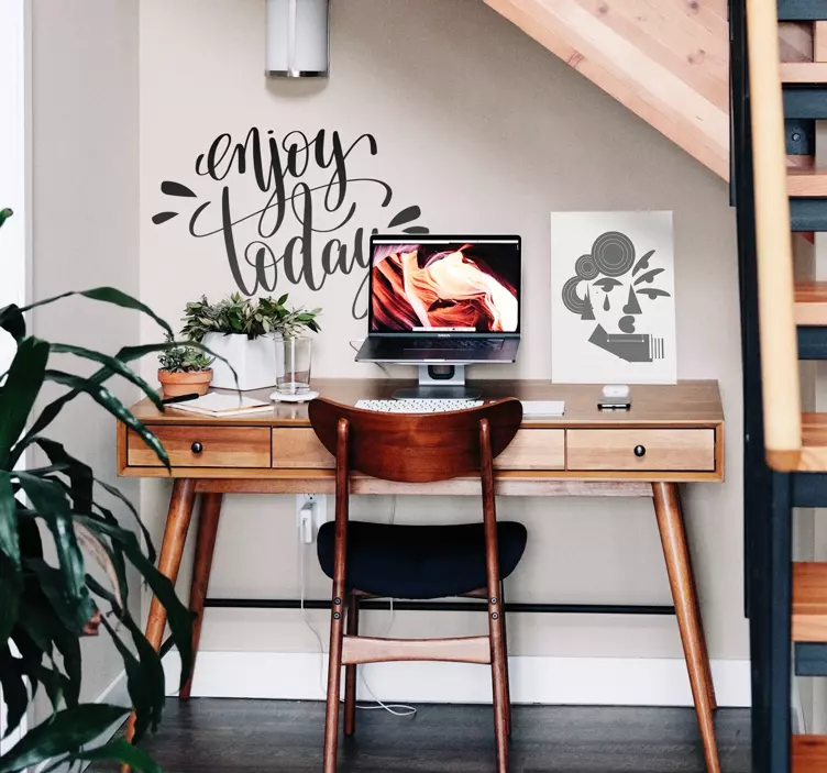 贴纸 办公室贴纸 享受今天的动力短语 - TenStickers