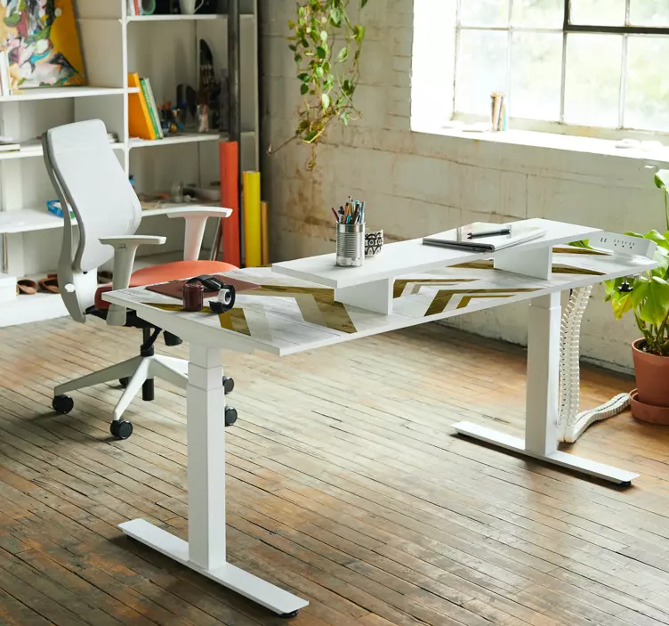 贴纸 办公室贴纸 几何人字纹桌面装饰 - TenStickers