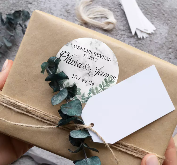 贴纸 个性贴纸 性别揭示派对大理石 - TenStickers