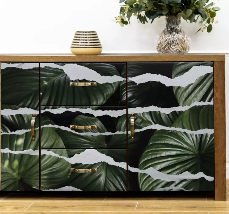 家具贴纸撕裂叶子图案 - TenStickers