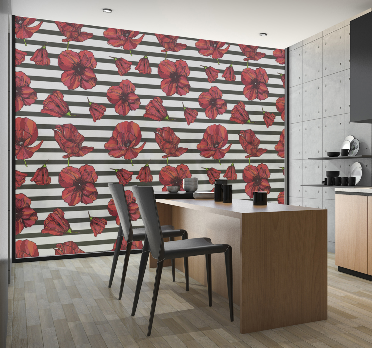 波兰罂粟植物窗户贴纸 - TenStickers