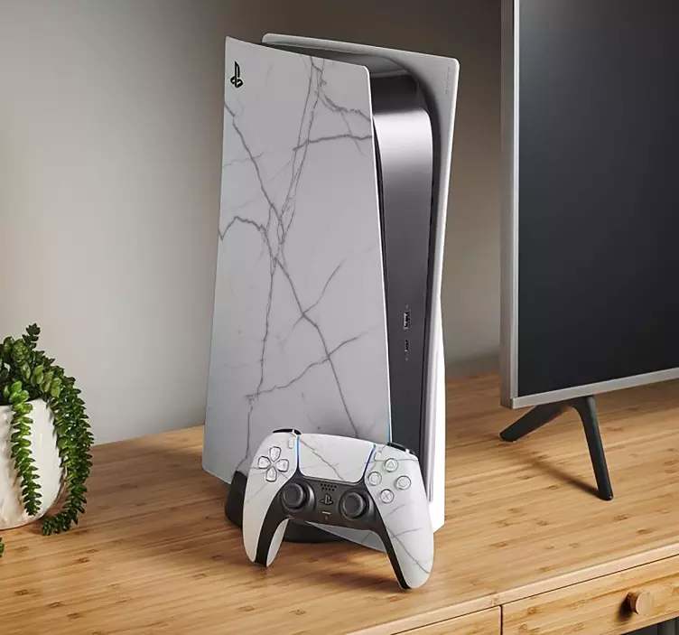 贴纸  Ps4 白色大理石 - TenStickers