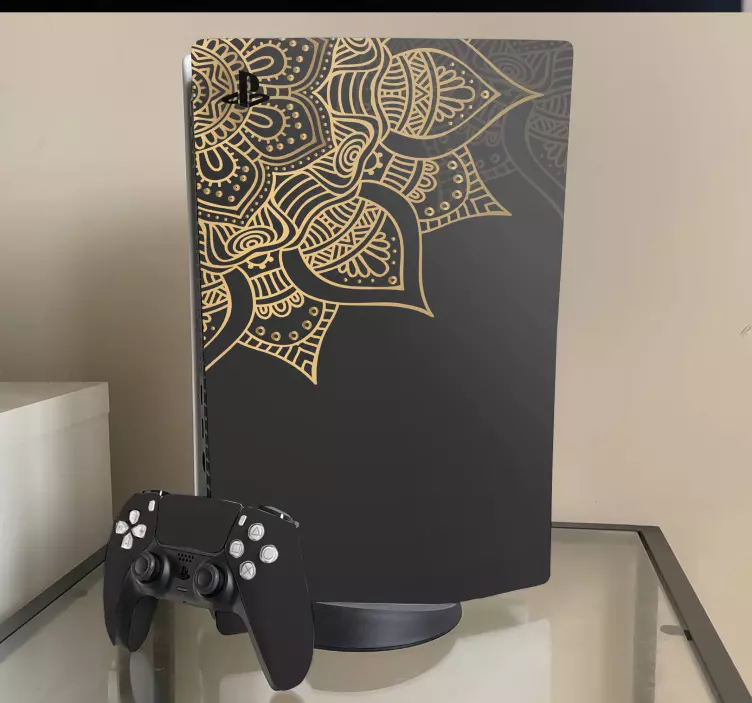 贴纸 ps4 金色曼荼罗图案 - TenStickers