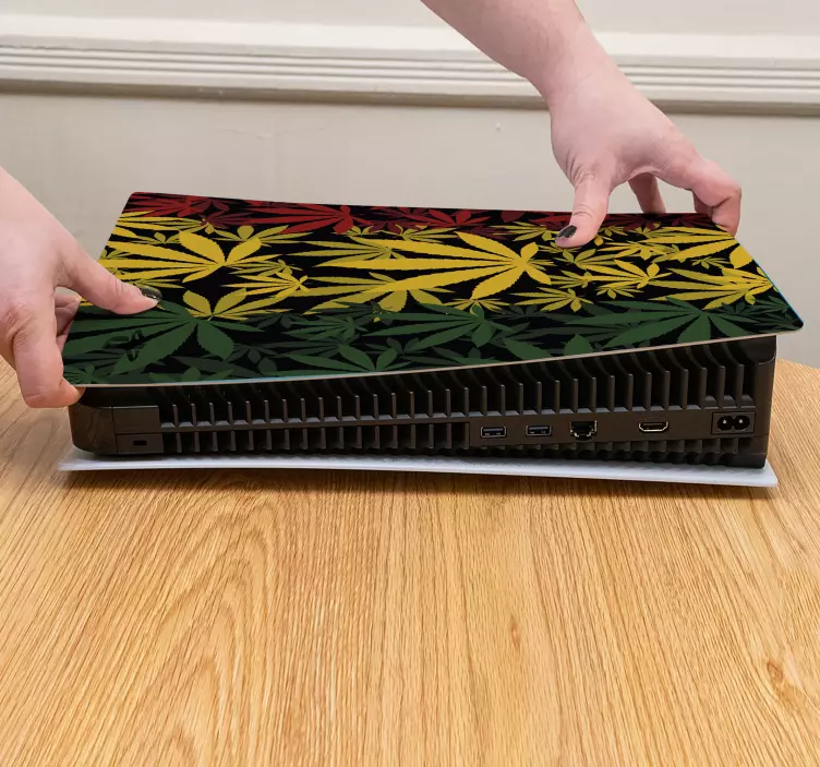 贴纸 ps4 叶子设计包裹 - TenStickers