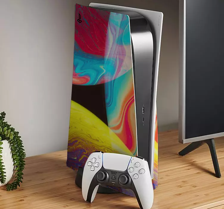 贴纸 ps4 充满活力的宇宙图案 - TenStickers