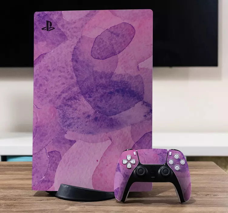贴纸 ps4 鲜艳紫色图案 - TenStickers