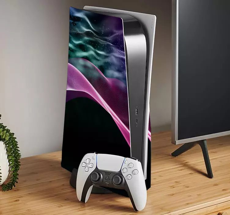 贴纸 ps4 充满活力的波浪图案 - TenStickers