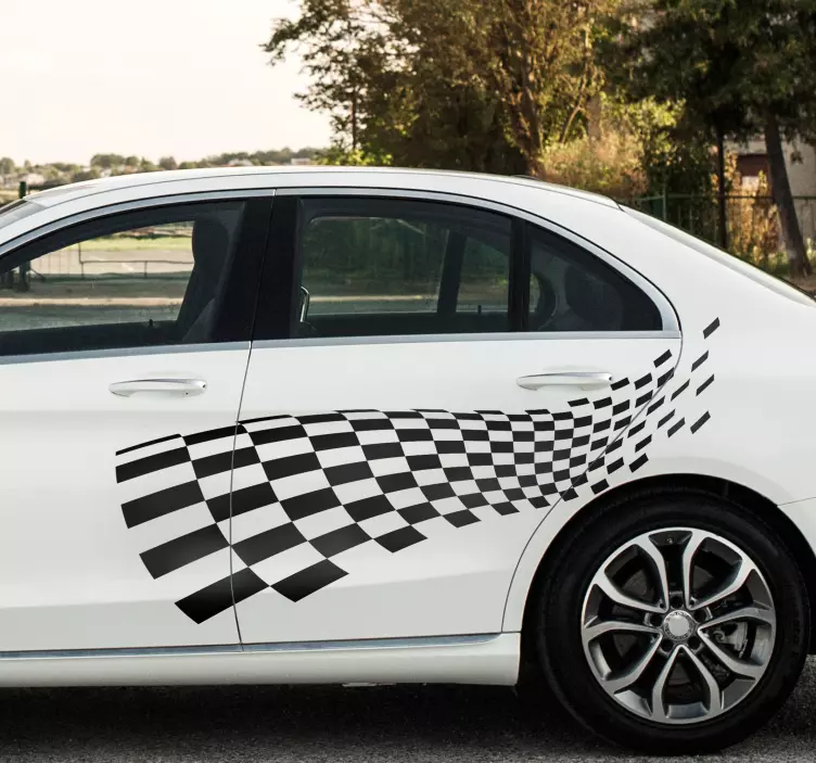 汽车贴纸 赛车旗 - TenStickers