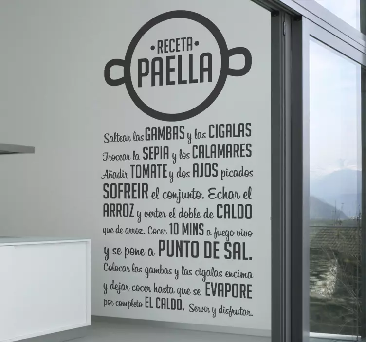 贴纸装饰用的西班牙海鲜饭食谱 - TenStickers