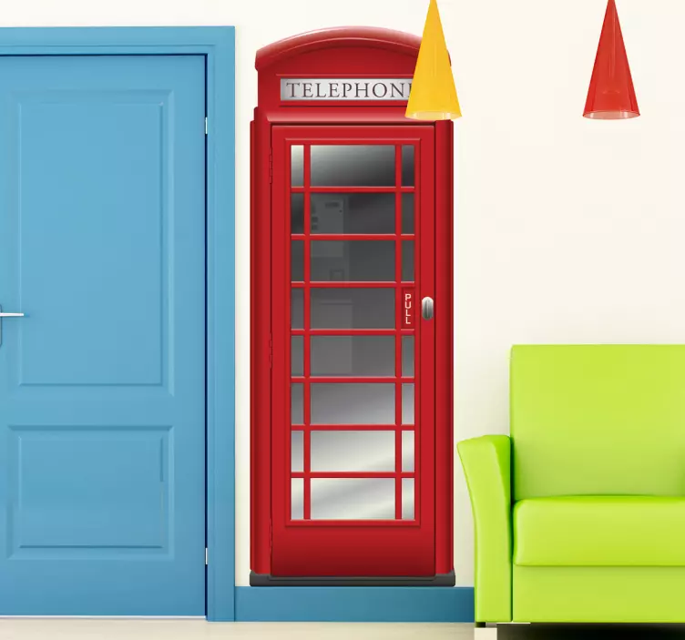 红色电话亭伦敦贴纸 - TenStickers
