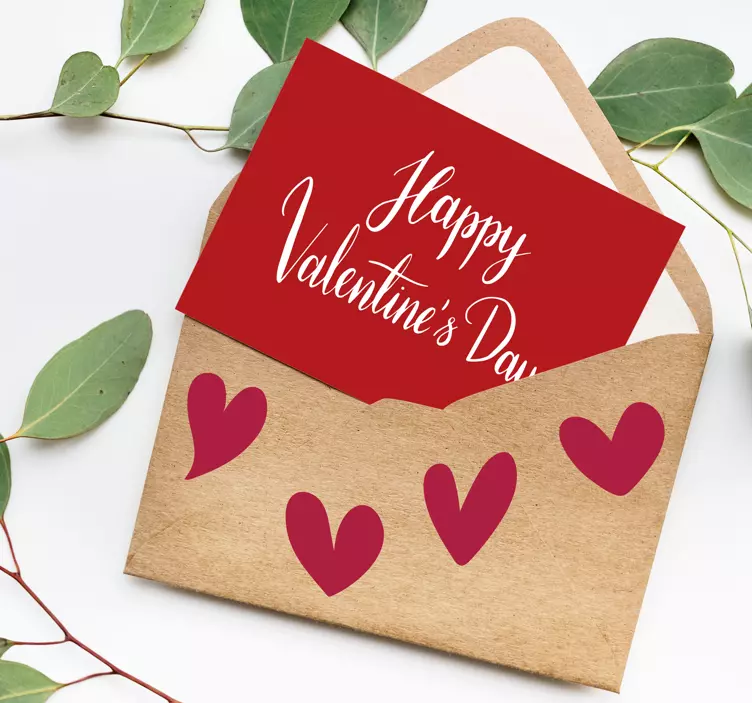 红色情人节心情人节贴纸 - TenStickers