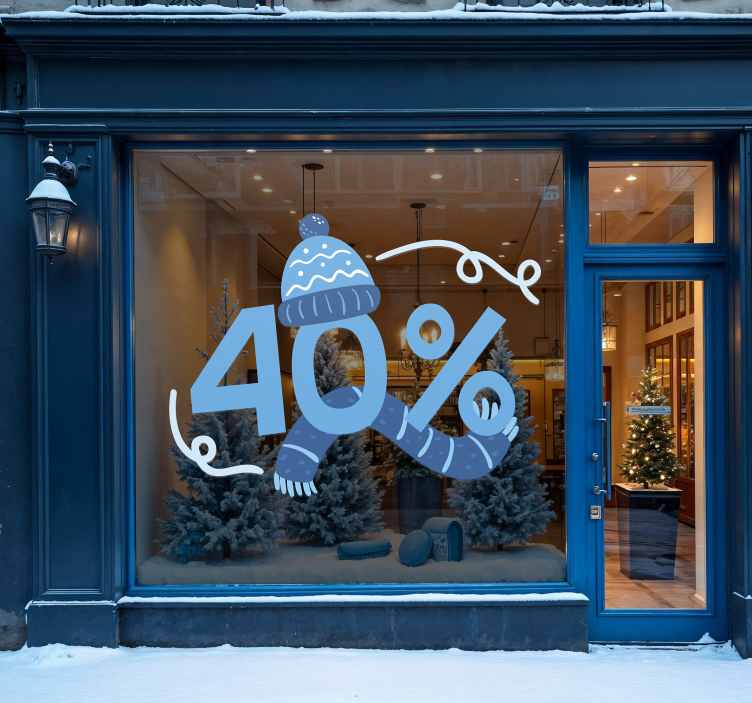 商业贴纸 蓝色冬季折扣 - TenStickers