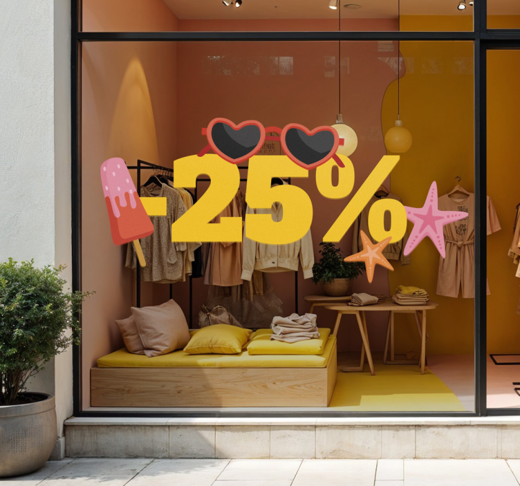 商业贴纸 彩色夏季折扣 - TenStickers